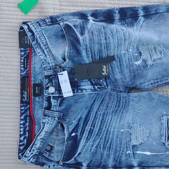 #SWITCH REMARKABLE #Slim Taper Fit Moto & #Stich Denim with Paint Splashes - Picture 6 of 17